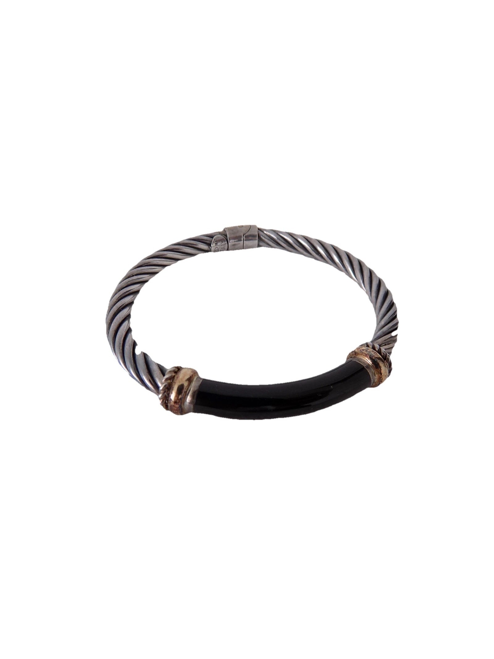 Italian 925 Sterling Silver 18k Twisted Bangle Bracelet